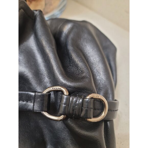 PRADA Milano Italy Black Tessuto-Vitelli Push-lock Easy Shoulder Bag Vintage - Picture 12 of 13